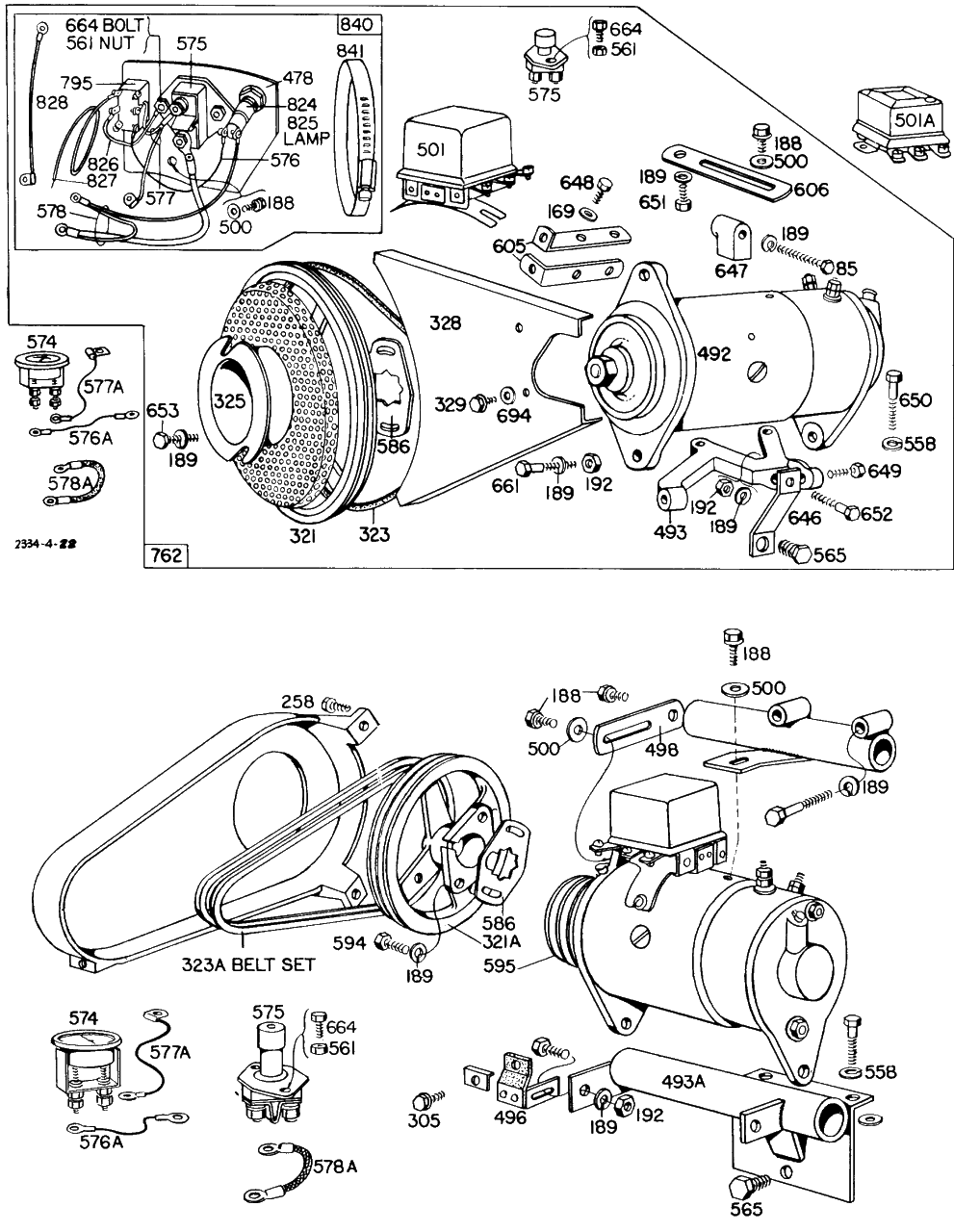 Electric Starters Diagram and Parts List for 233451-0304-XX  Briggs and Stratton Engine